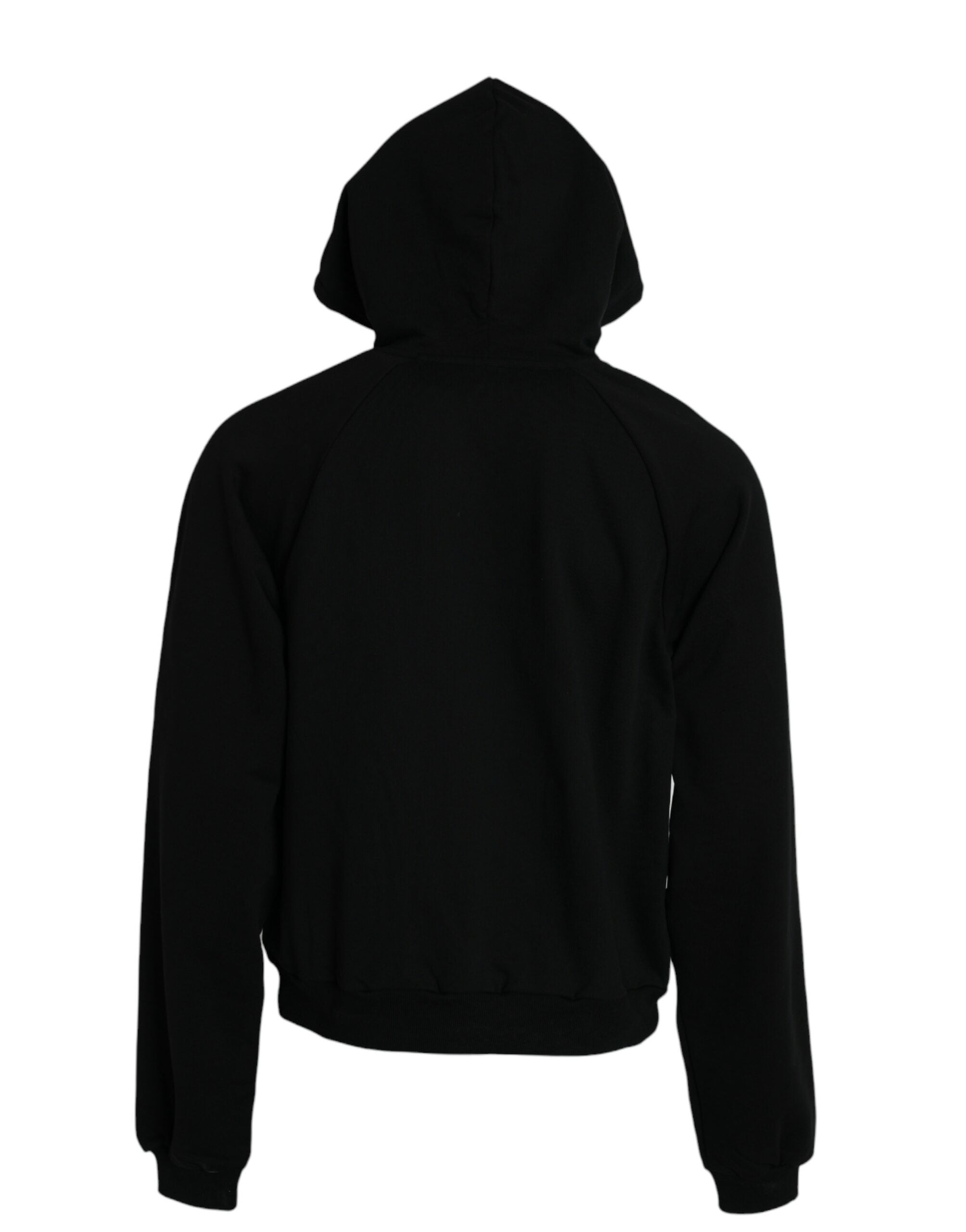 Sweat à capuche en coton noir Balenciaga avec logo, pull-over décontracté, vue de face montrant le design épuré et le logo sur la poitrine.