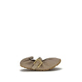 Ballet flat balmain beige en cuir agneau avec bride à boucle dorée élégante