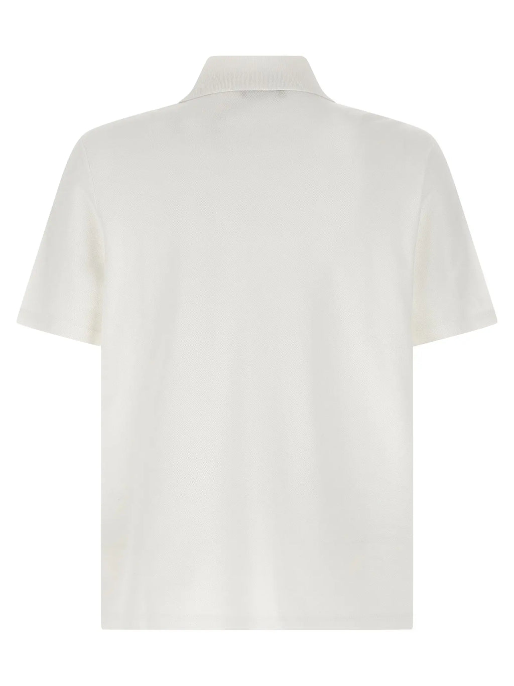 Balmain bicolor cotton polo shirt blanc à manches courtes avec col classique et texture subtile en coton
