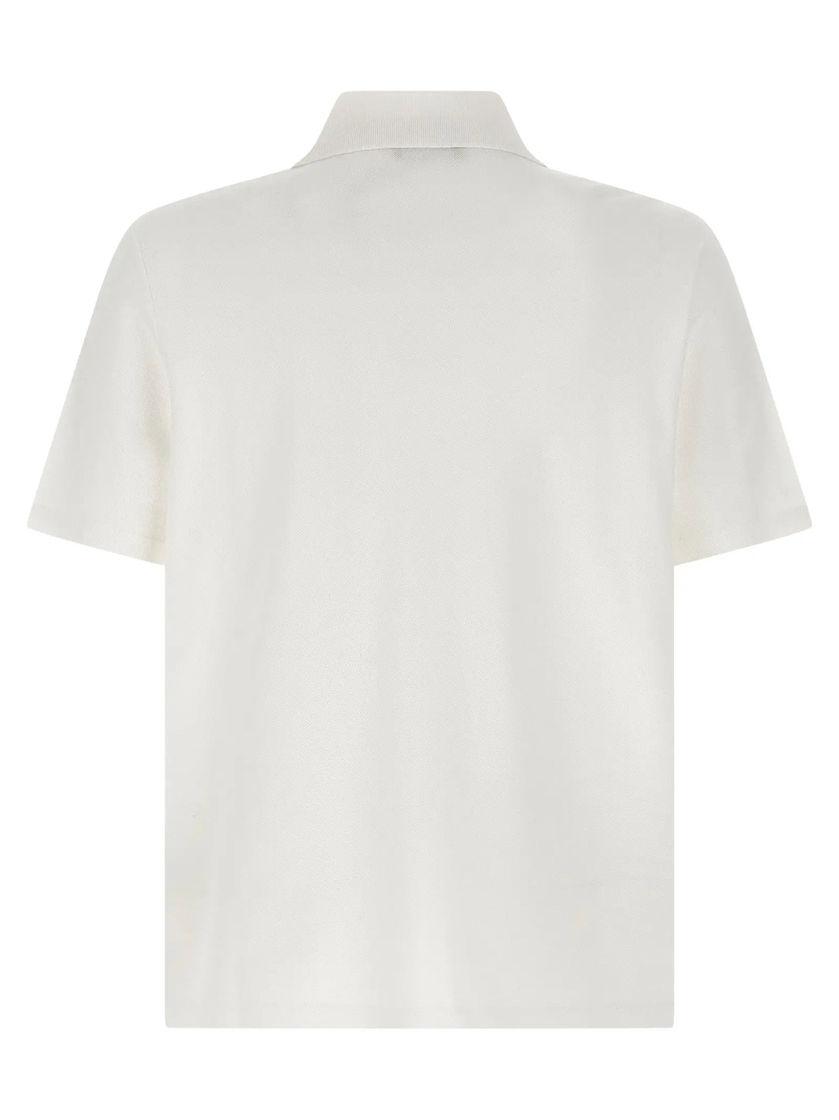 Balmain bicolor cotton polo shirt blanc à manches courtes avec col classique et texture subtile en coton