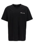 T-shirt balmain paris bicolor en coton noir avec logo blanc brodé sur la poitrine gauche