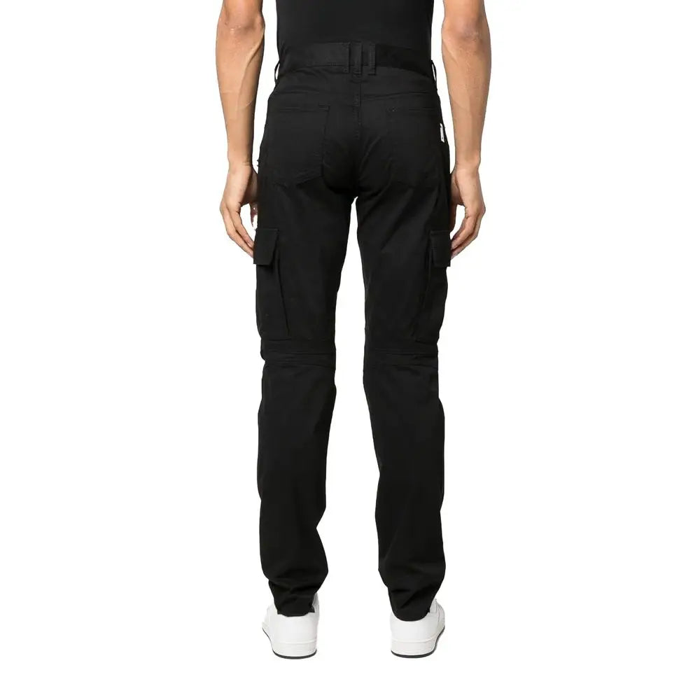 Pantalon cargo balmain noir en coton avec plusieurs poches et design moderne épuré