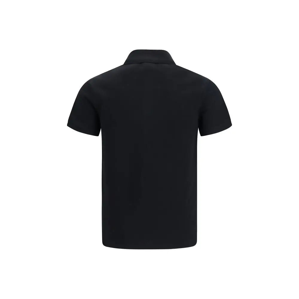 Polo shirt balmain noir en coton avec col classique et design minimaliste à manches courtes