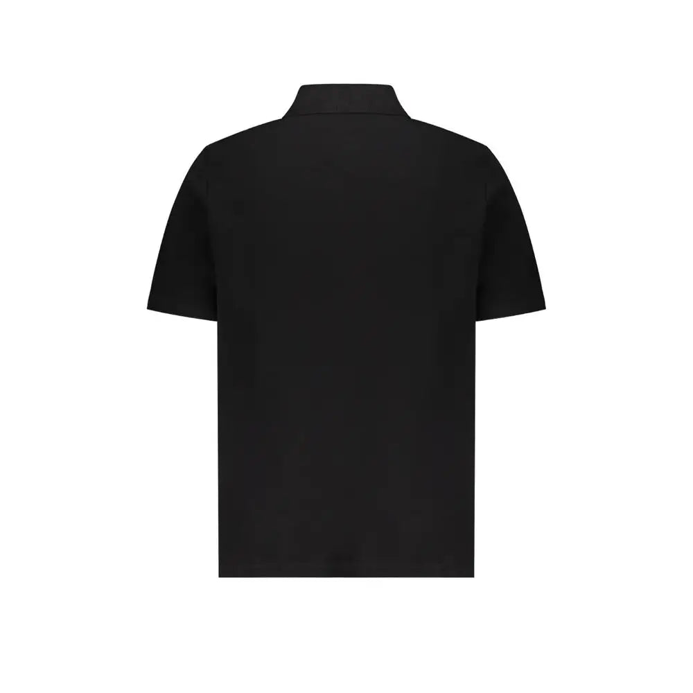 Polo balmain noir en coton avec manches courtes et col classique au design épuré et minimaliste