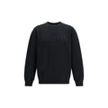 Sweatshirt balmain noir en coton avec logo tonal discret sur la poitrine