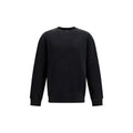 Sweatshirt noir balmain en coton à col rond avec manches longues et poignets côtelés