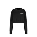Sweatshirt noir en coton balmain avec logo blanc brodé sur la poitrine gauche
