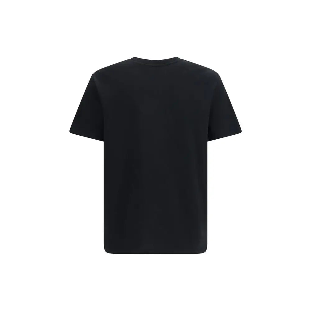 T-shirt balmain noir en coton avec manches courtes et col rond simple
