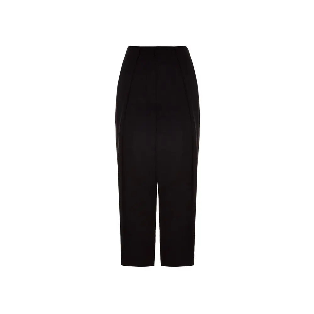 Pantalon casual balmain en viscose noir taille haute coupe ajustée élégante