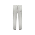 Jogging balmain gris en coton clair chiné avec taille ajustable et logo brodé sur la cuisse gauche