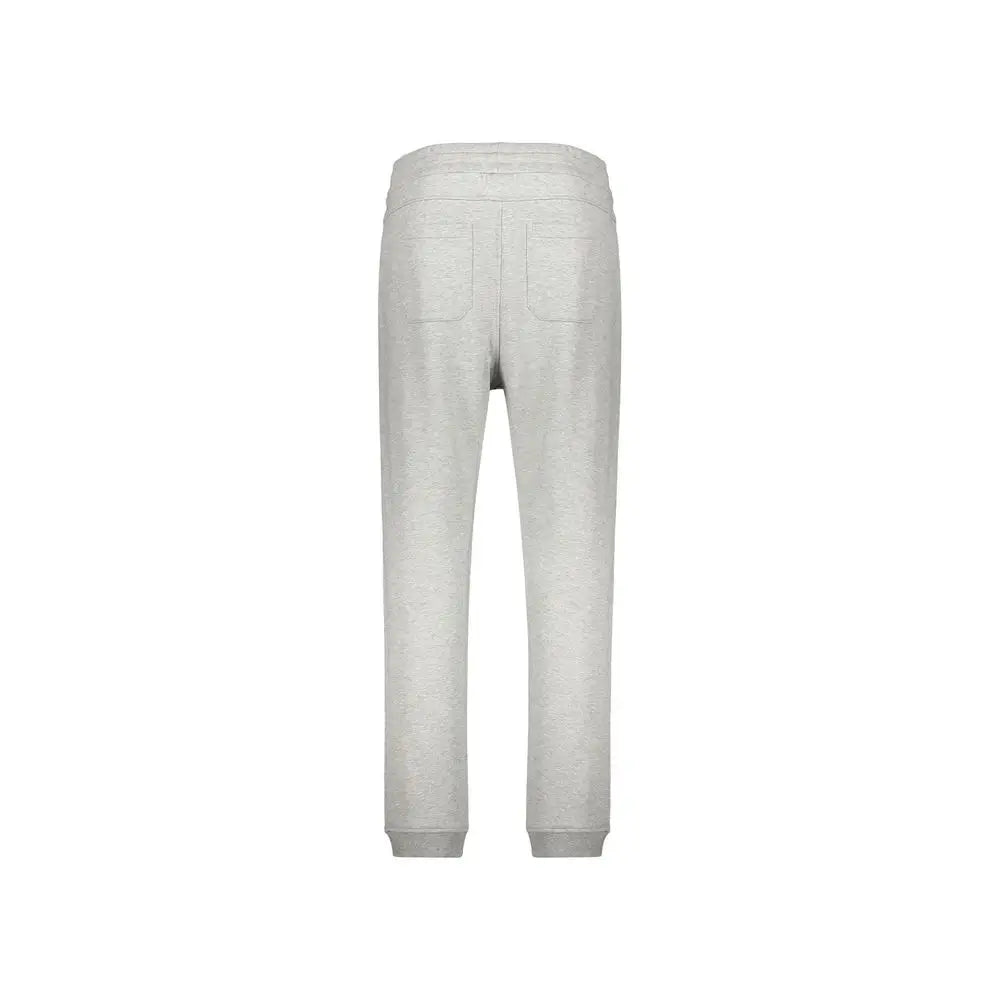 Pantalon de jogging balmain gris en coton avec coupe décontractée et bords côte aux chevilles