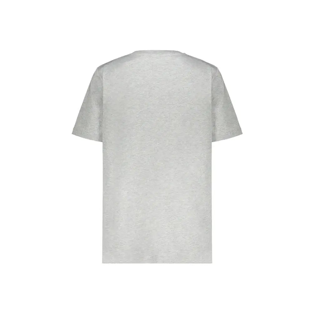 T-shirt balmain gris en coton heather avec manches courtes et col rond classique