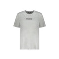 T-shirt balmain gris en coton avec logo brodé noir sur la poitrine en heather gray