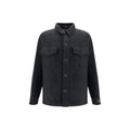Veste en coton noire Balmain, coupe shell, avec détails modernes et style élégant, vue de face sur fond neutre.