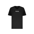 T-shirt noir en coton de la marque Balmain, coupe classique avec logo discret sur la poitrine, vue de face.