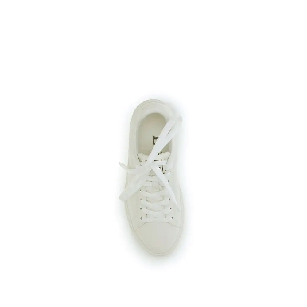Basket-balmain baskets basses en cuir de veau blanc avec lacets assortis