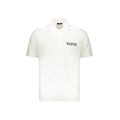 Polo blanc balmain en coton avec logo brodé noir sur la poitrine