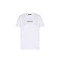 T-shirt balmain blanc en coton avec logo noir brodé sur la poitrine