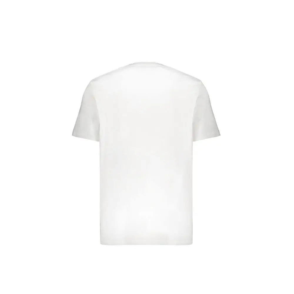 T-shirt blanc en coton balmain avec col rond simple et manches courtes