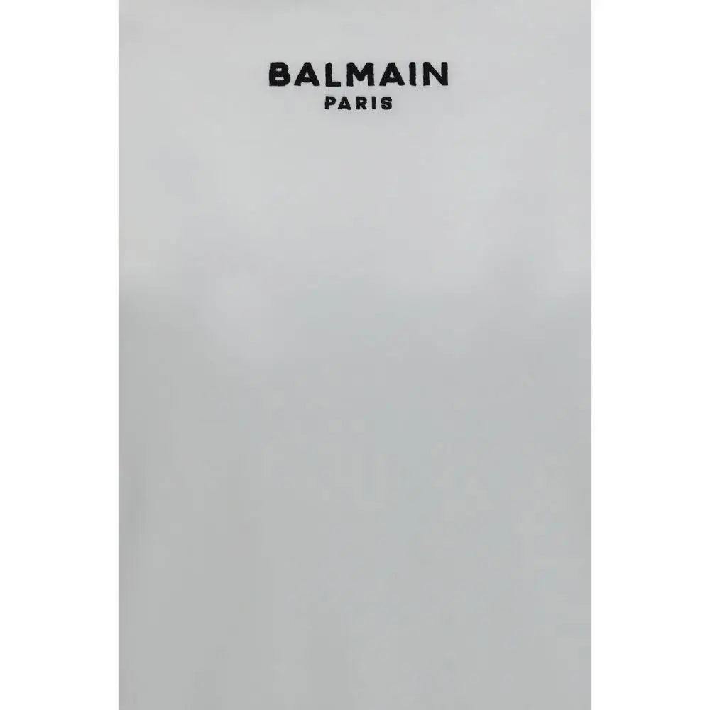Couverture de carnet blanche balmain paris en coton pour t-shirt balmain white cotton
