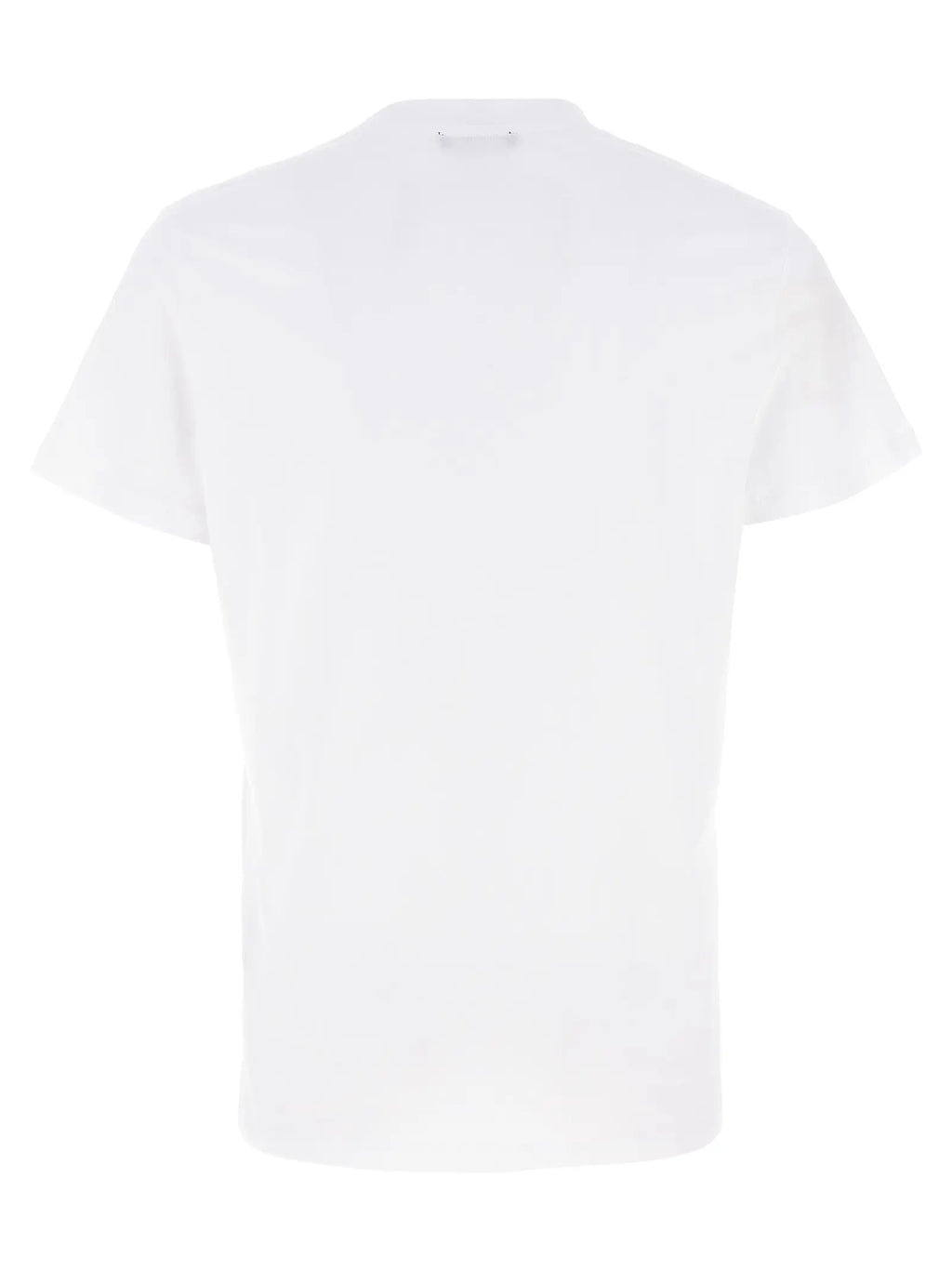 T-shirt blanc en coton bio balmain avec col rond simple et manches courtes