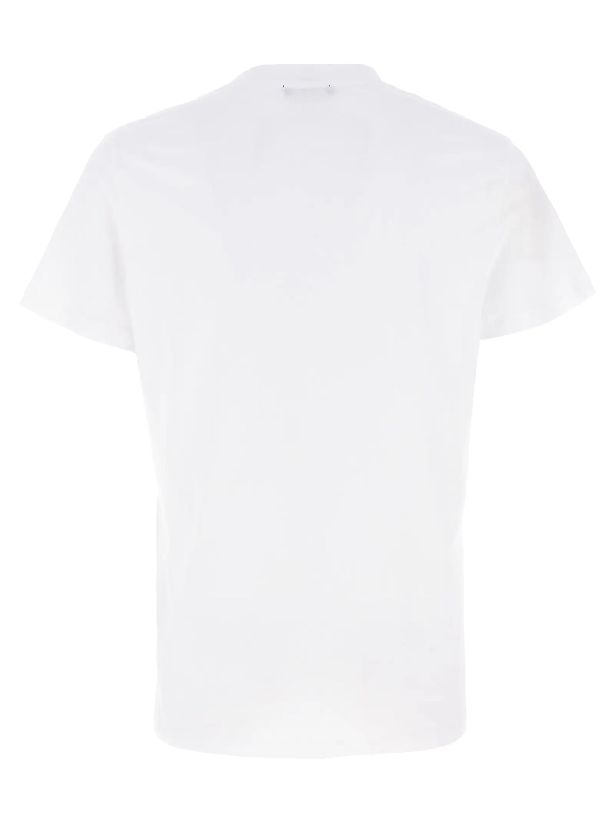 T-shirt blanc en coton bio balmain avec col rond simple et manches courtes