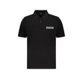 Chemise polo noire en coton de la marque Balmain, avec col classique et logo discret sur la poitrine.