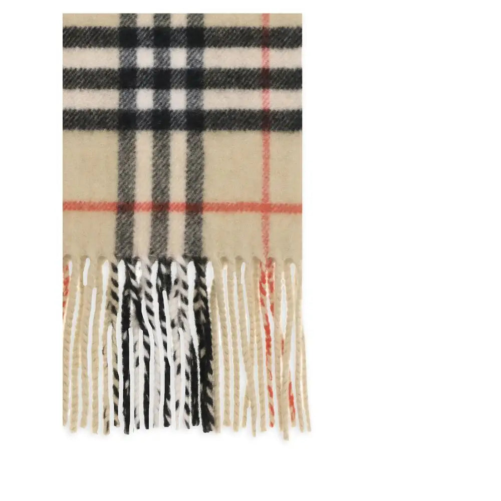 Beige black et rouge écharpe en laine à carreaux avec bords à franges burberry en cachemire