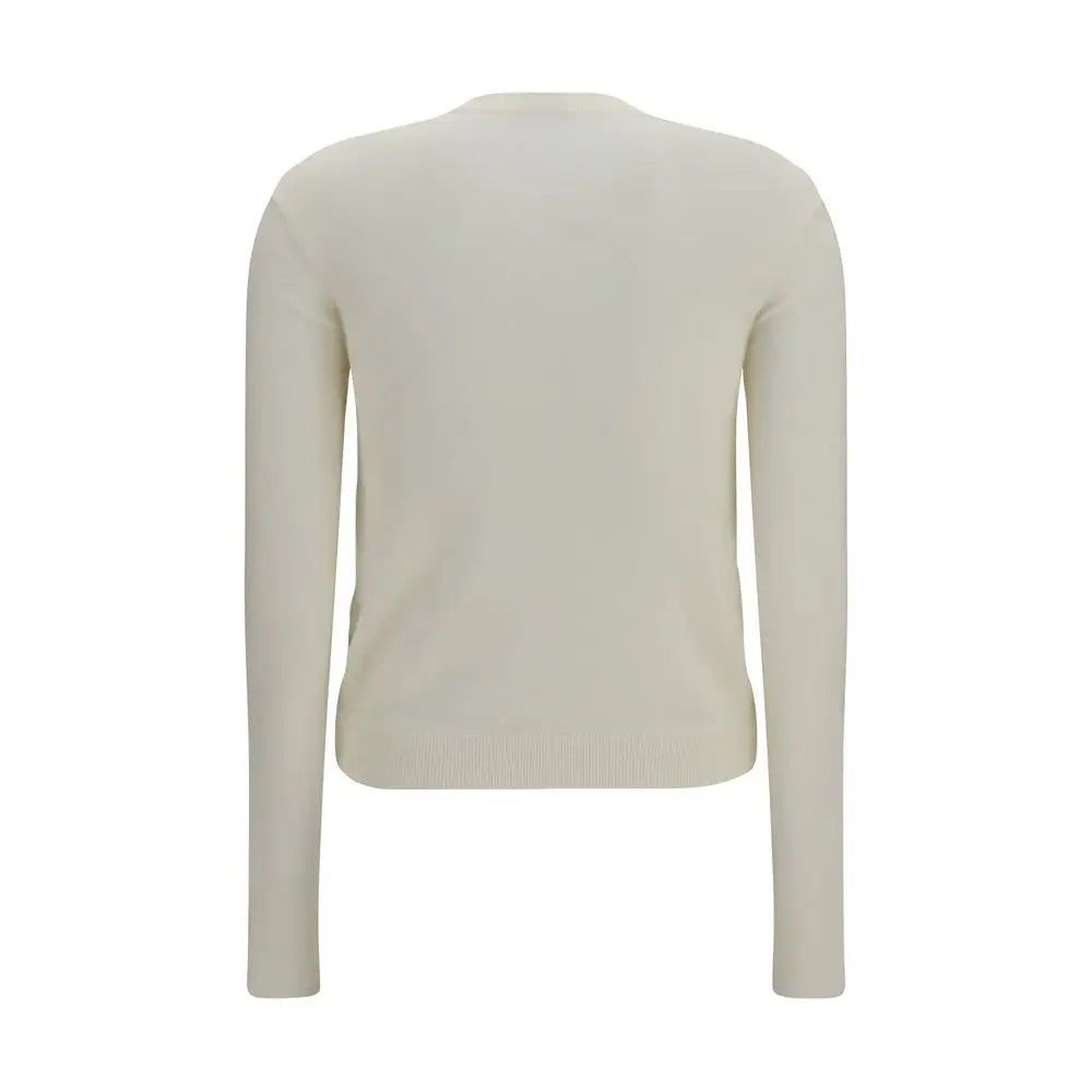 Cardigan burberry beige en polyamide crème manches longues col rond bord côte