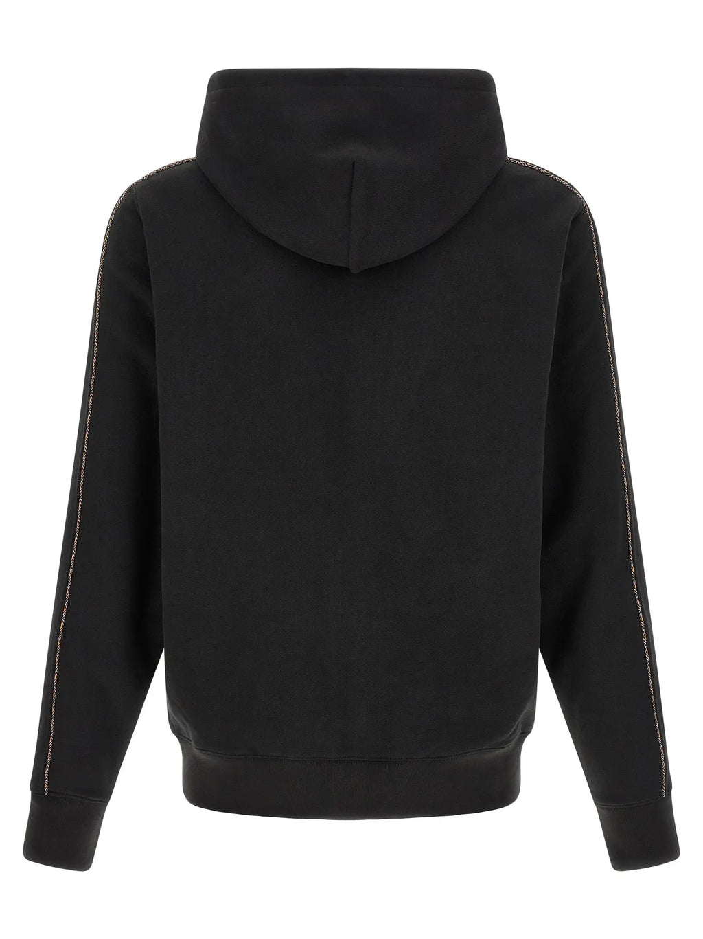 Sweatshirt burberry noir en coton avec capuche et couture blanche discrète le long des manches