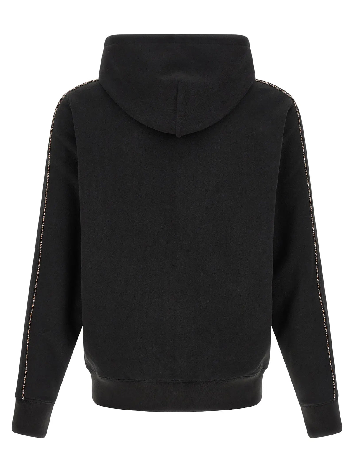 Sweatshirt burberry noir en coton avec capuche et couture blanche discrète le long des manches