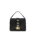Sac à main burberry noir en cuir dagneau avec boucle logo en métal doré