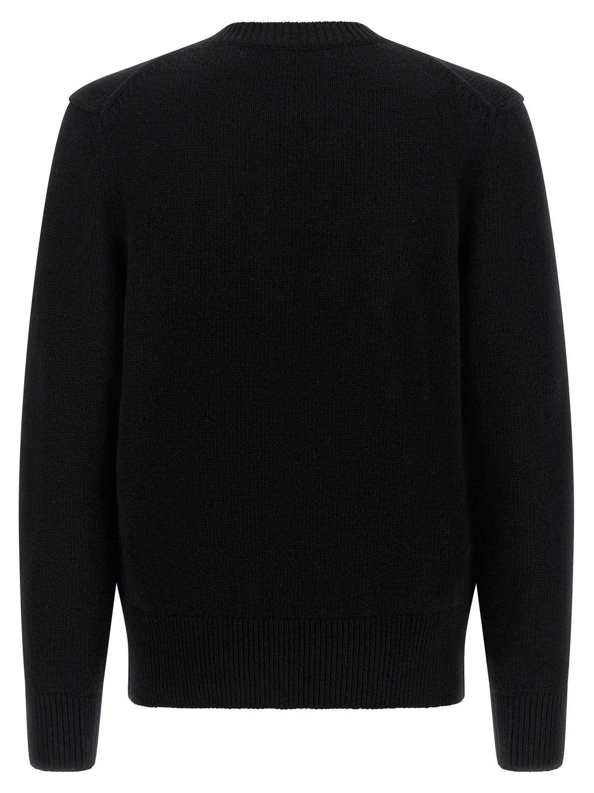 Cardigan en laine burberry noir avec col rond classique et manches longues en maille côtelée