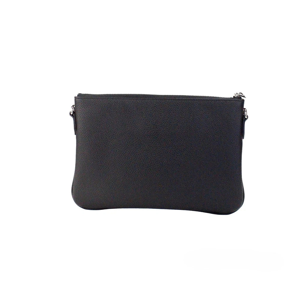 Pochette en cuir noir Burberry Peyton Monogram, sac à bandoulière élégant avec logo emblématique, pour femme.