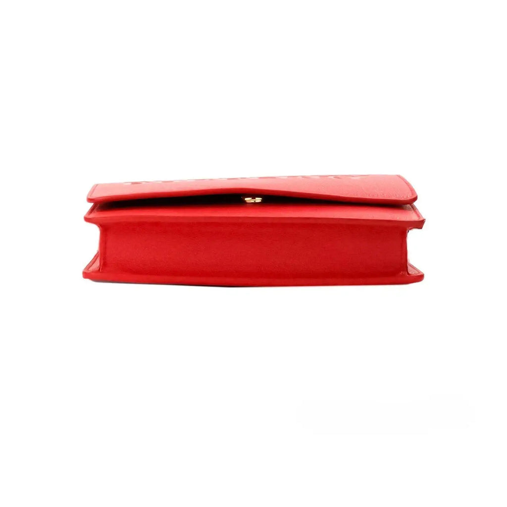 Petite besace burberry hampshire rouge en cuir lisse embossé avec design minimaliste et ferrures dorées
