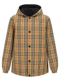 Veste burberry multicolore en polyamide beige noir et rouge à capuche avec doublure intérieure noire