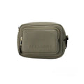 Sac bandoulière caméra burberry vert foncé en cuir grainé avec logo burberry embossé