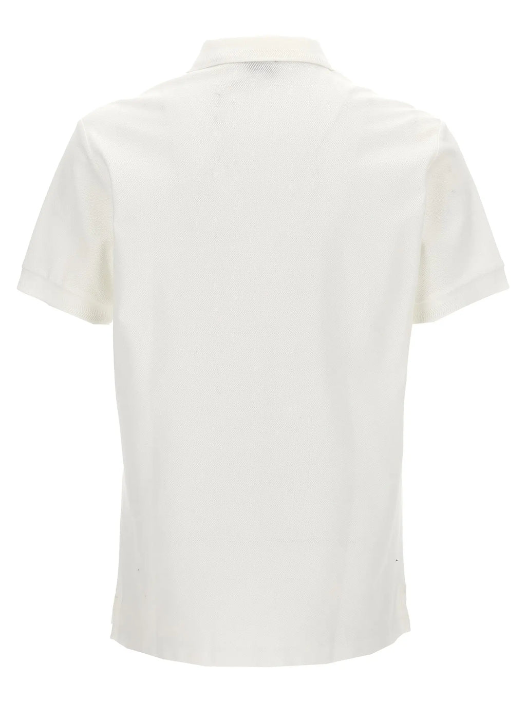 Polo burberry blanc en coton avec manches courtes, col classique et détails de points subtils