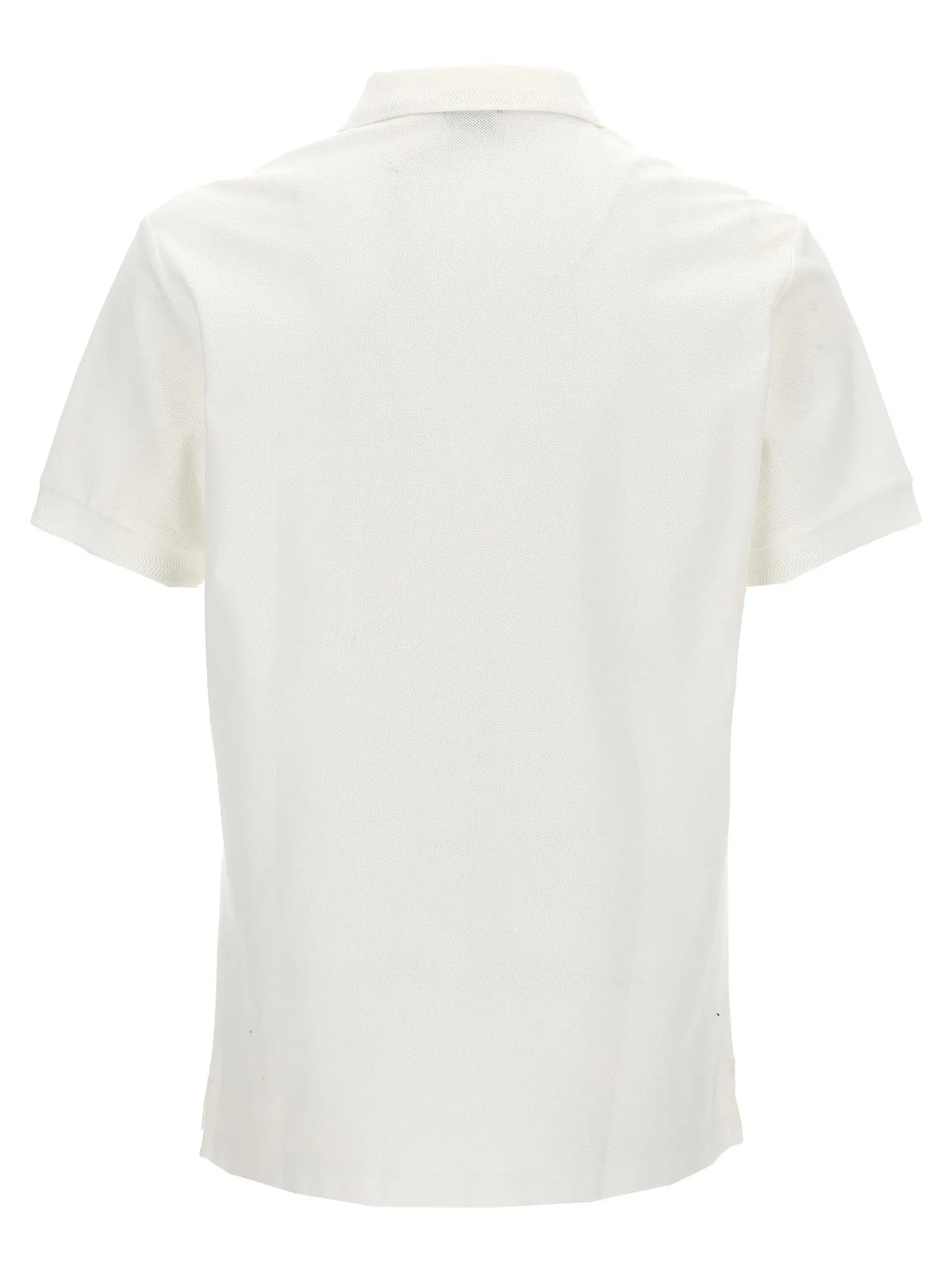 Polo burberry blanc en coton avec manches courtes, col classique et détails de points subtils