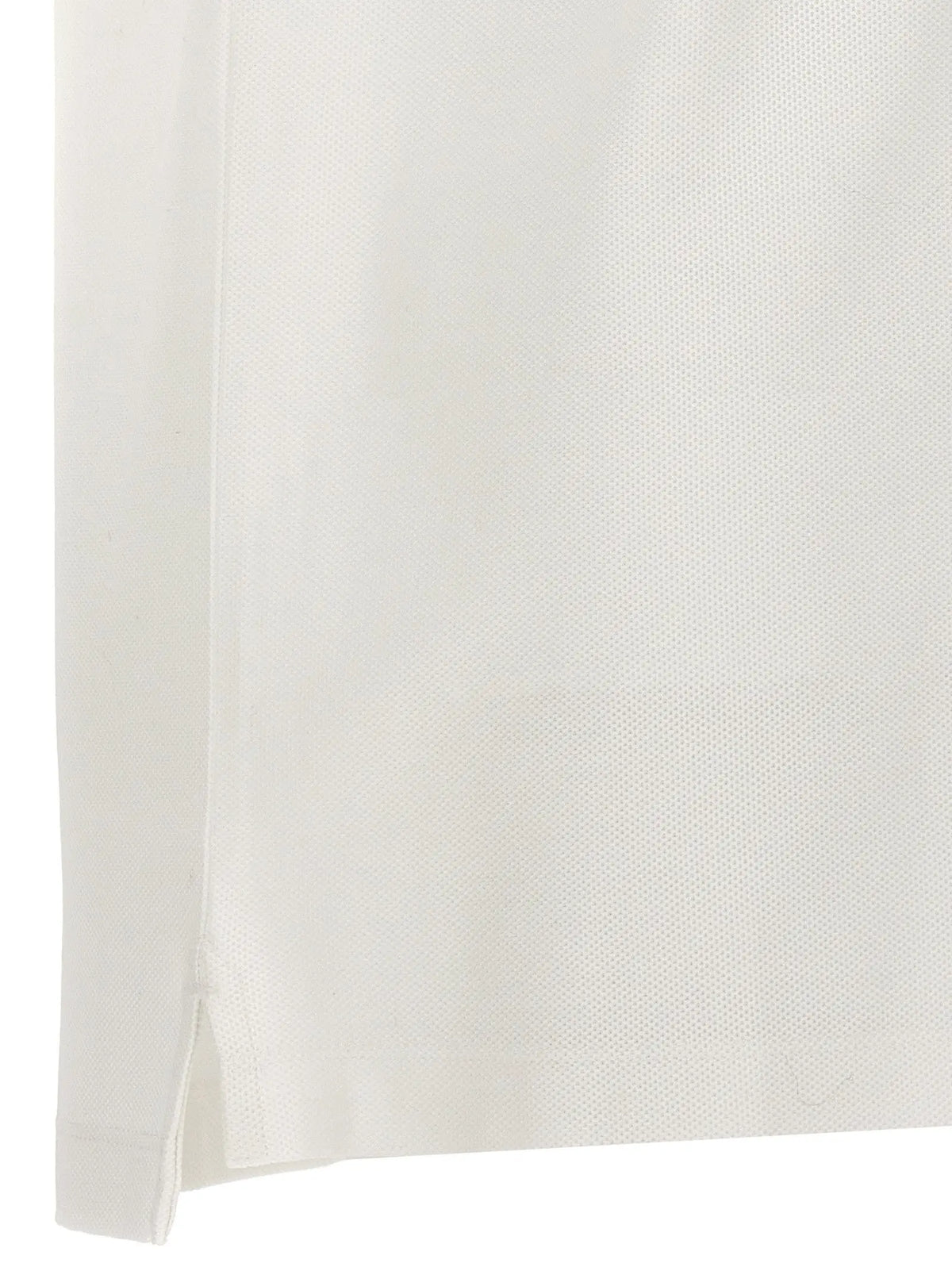 Chemise polo blanche burberry en coton avec tissage texturé subtil et ourlet soigneusement cousu