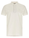 Chemise polo en coton burberry blanc crème avec col classique et patte de boutonnage