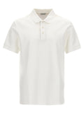 Chemise polo burberry blanche en coton crème avec col classique et trois boutons assortis