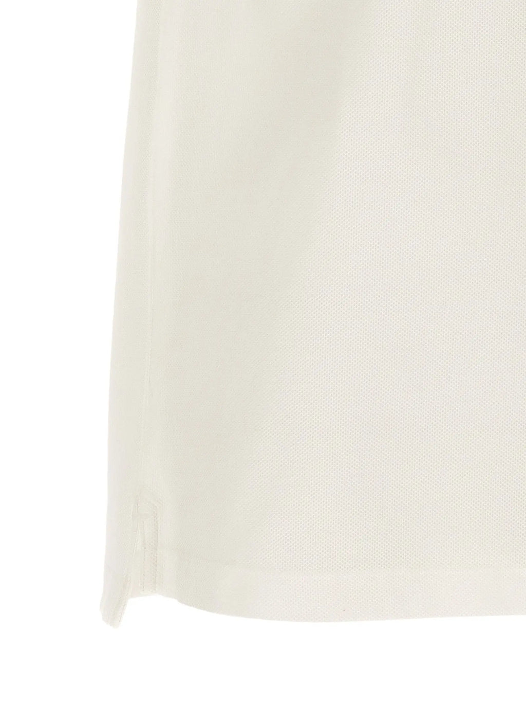 Chemise polo burberry blanche en coton avec tissu crème finement tissé et ourlet fini propre