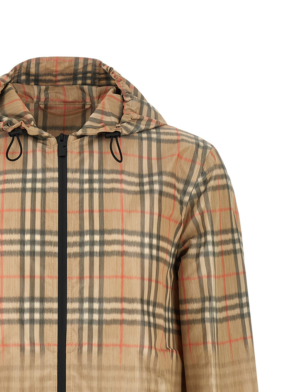 Veste en viscose beige de Burberry, coupe légère et élégante, avec détails de design modernes, vue de face.