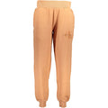 Joggers femme calvin klein arancione en coton tan avec taille et poignets côtelés et logo brodé sur la cuisse