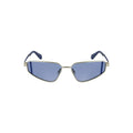 Lunettes de soleil femmes calvin klein argento métal avec monture argentée verres dégradé bleu et branches bleu marine