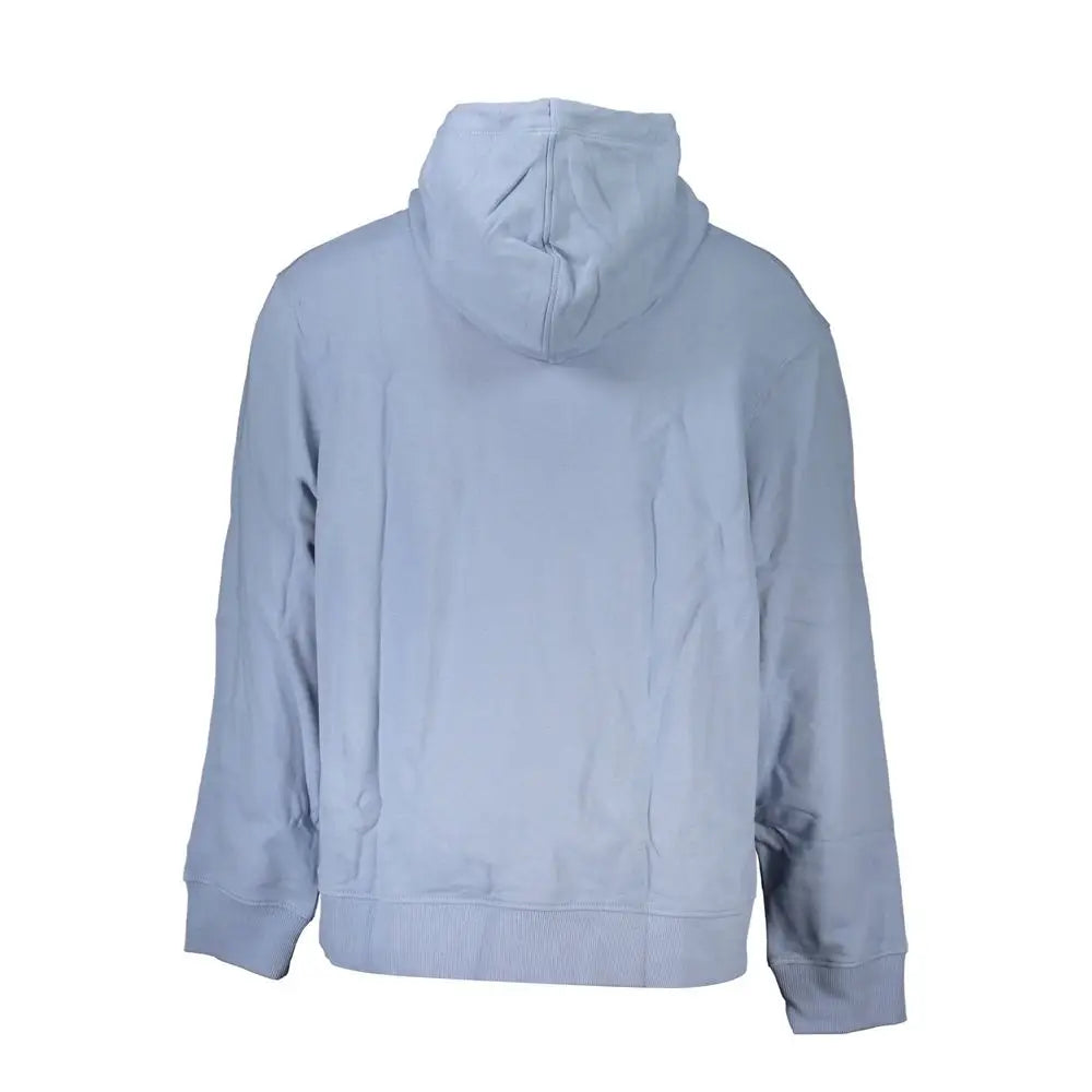 Sweatshirt homme calvin klein azzurro en coton bleu clair avec tissu doux texturé et poignets et ourlet côtelés