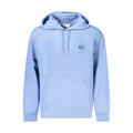 Sweat à capuche calvin klein azzurro en coton bleu clair avec petit logo brodé sur la poitrine et cordons assortis