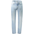Jeans calvin klein azzurro en coton bleu clair avec coupe droite classique et léger effet délavé pour homme