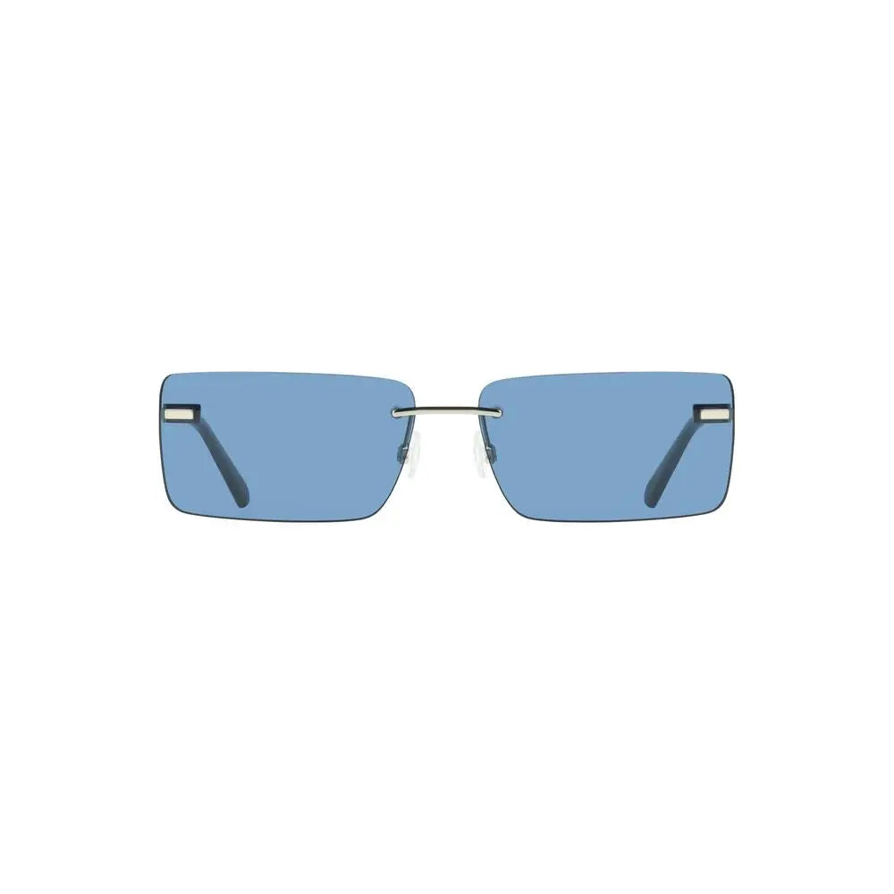 Lunettes de soleil femme calvin klein azzurro metal bleu avec monture métallique élégante et design minimaliste